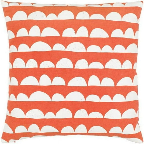 Surya Lachen LHN-018 18"Hx18"W Square Cotton Pillow Cover in Burnt Orange/Cream