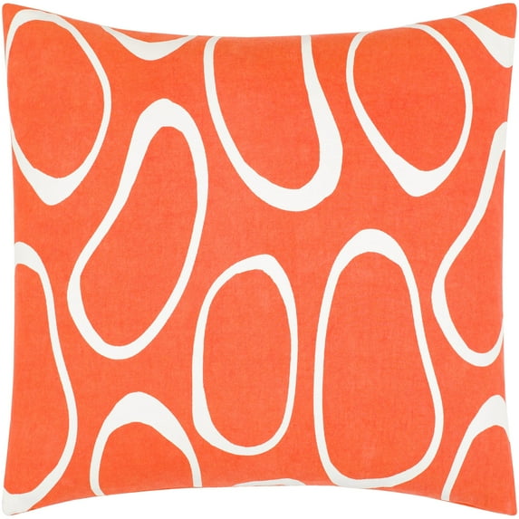 Surya Lachen LHN-022 13"Hx20"W Lumbar Cotton Pillow Kit in Burnt Orange & Cream