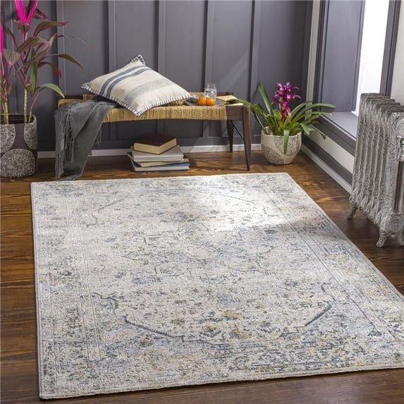 Surya Laila LAA-2311 31x48" Rectangle Traditional Fabric Rug in Cream/Teal