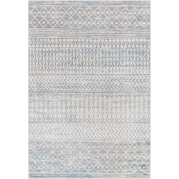 Surya Lavadora 111x144" Rectangle Transitional Fabric Rug in Blue/Ivory