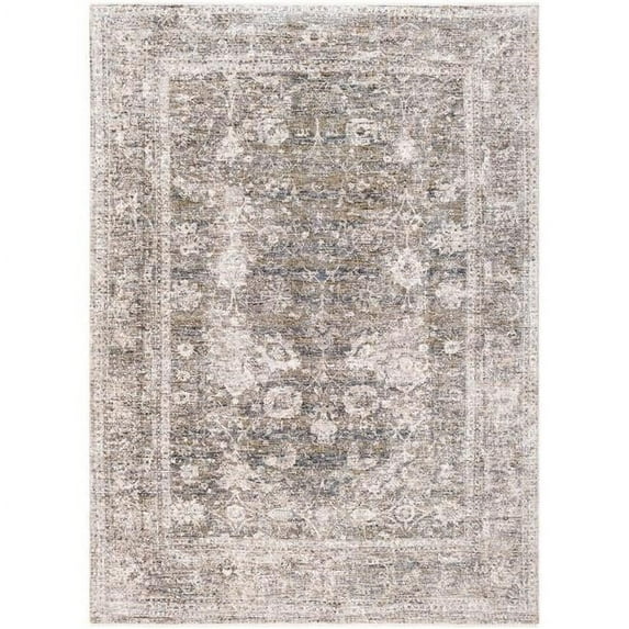 Surya Lincoln LIC-2304 39 x 96" Runner Fabric Area Rug in Olive/Light Beige