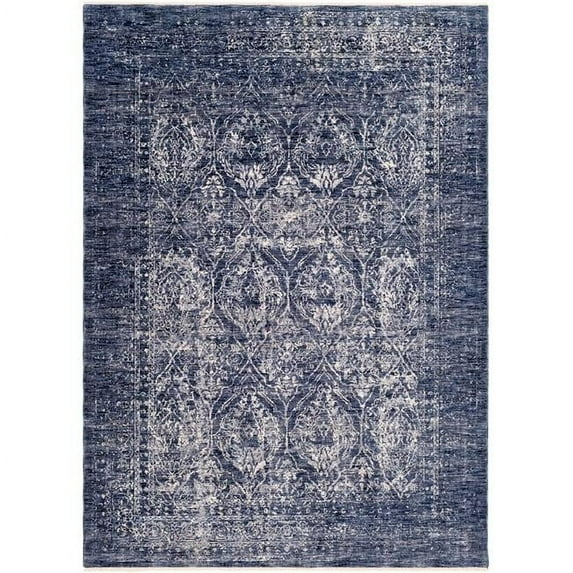 Surya Lincoln LIC-2305 39x120" Runner Traditional Fabric Area Rug in Navy/White