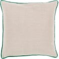 thumbnail image 1 of Surya Linen Piped 18" x 18" Ivory And Grass Green Pillow Cover LP002-1818, 1 of 1