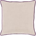 thumbnail image 1 of Surya Linen Piped 22" x 22" Ivory And Dark Purple Pillow Cover LP007-2222, 1 of 1