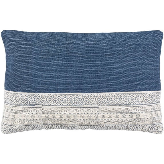 Lola Woven Global Pillow Cover in Navy, Cream