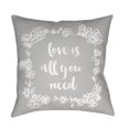 thumbnail image 1 of Surya  Love All You Need Medium Throw Pillow - Gray & White - 20 x 20 x 4 in., 1 of 2