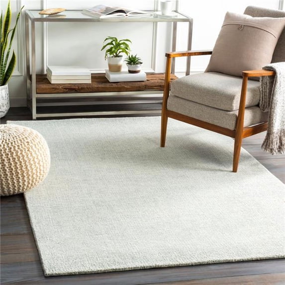 Surya MSN2304-23 2 x 3 ft. Messina Hand Tufted Rug, Medium Gray & White
