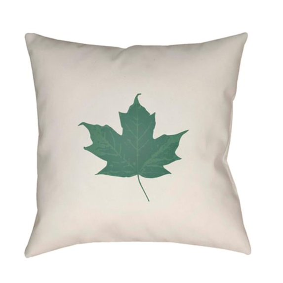 Surya Maple Medium Throw Pillow - White & Green - 18 x 18 x 4 in.