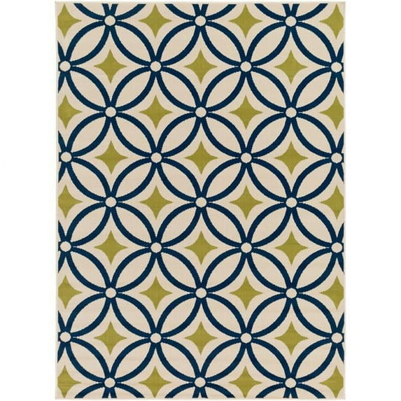 Surya Marina MRN-3000 Navy, Moss, Ivory 1'6" Corner Sample Rug