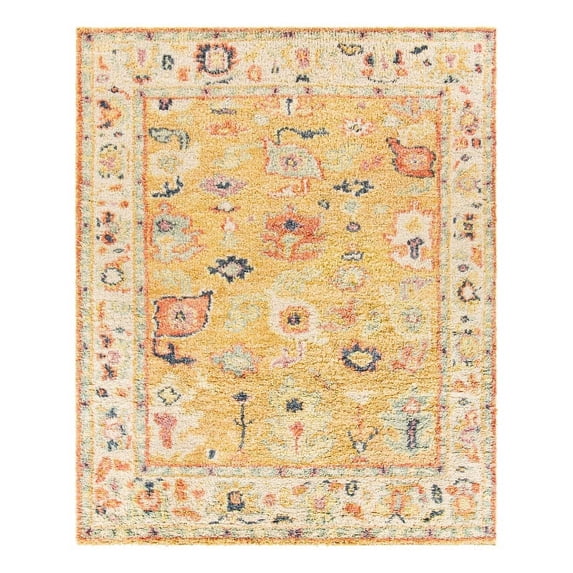 Surya Marrakech 108x144" Rectangle Traditional Wool Rug in Mustard Yellow