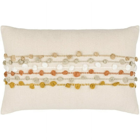 Surya Maysville MSV-003 16x24" Lumbar Cotton Pillow Kit in Beige/Off White