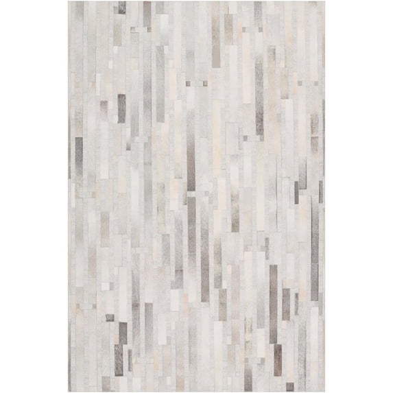 Surya Medora MOD-1016 120 x 168" Rectangle Leather Area Rug in Light Gray/Brown