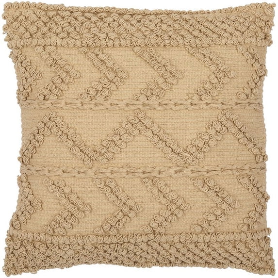Merdo Hand Woven Cottage Pillow Cover in Tan