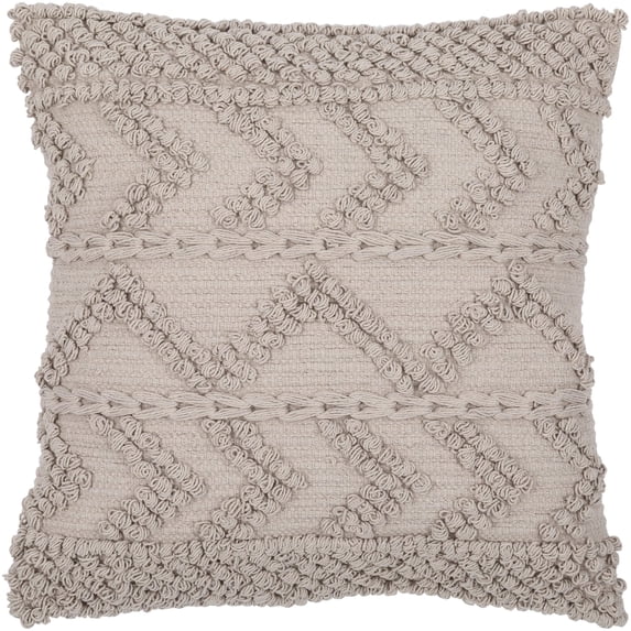 Merdo Hand Woven Cottage Pillow Cover in Light Gray