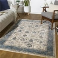 thumbnail image 1 of Surya Mirabel MBE-2313 31x48" Rectangle Fabric Rug in Teal Blue/Beige, 1 of 7