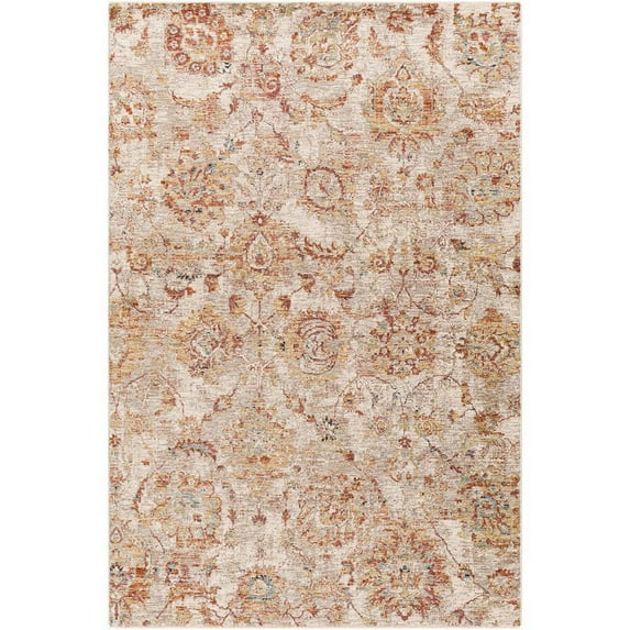Surya Mirabel MBE-2315 60 x 89" Rectangle Fabric Rug in Brick Red/Mustard