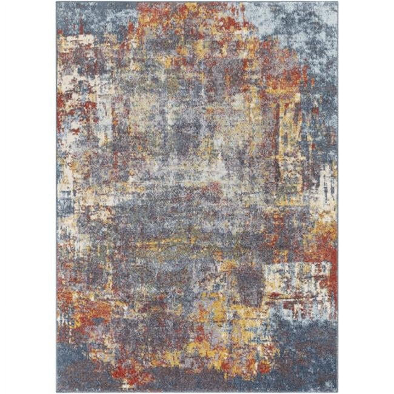 Teal Sky Modern Easy-Care Rectangular Area Rug 7'10" x 10'3"