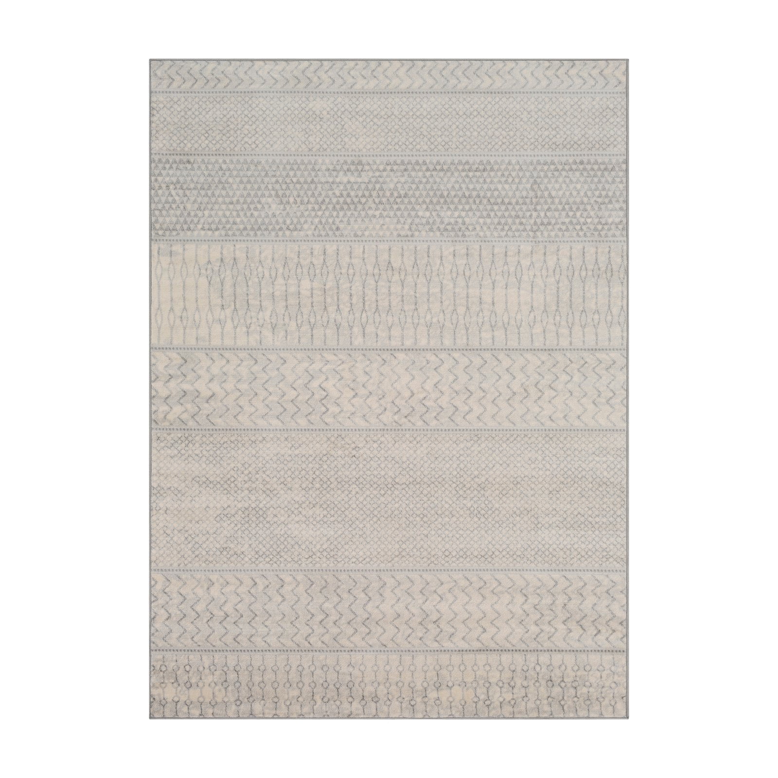 Reversible Gray Spot Rectangular Synthetic 8' x 10' Area Rug