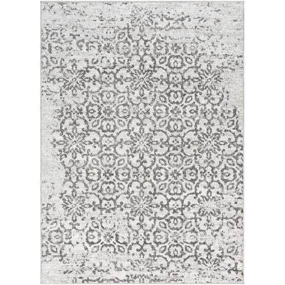 Surya Monte Carlo MNC-2306 79 x 108" Rectangle Fabric Area Rug in Charcoal/White