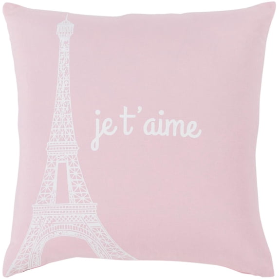Surya Motto 20" X 20" Square Pillow Cover With Blush And White MTT009-2020