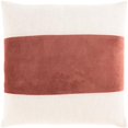 thumbnail image 1 of Surya Moza MZA-005 20 x 20" Square Cotton Pillow Cover in Brick Red/Light Beige, 1 of 4
