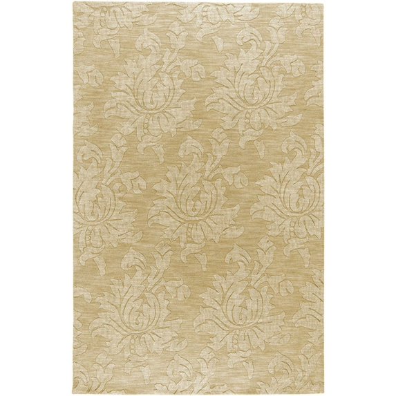 Surya Mystique Area Rug M-206 Beige Leaves Floral 2' 6" x 8' Rectangle