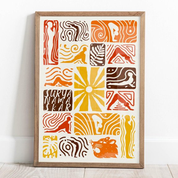 Surya Namaskar Poster A Powerful Tribute To Solar Vitalization Format Print Wall Art Home Decor Office Wall Art
