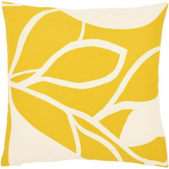 Surya Natur 13x20" Lumbar Modern Cotton Pillow Kit - Light Beige/Mustard Yellow