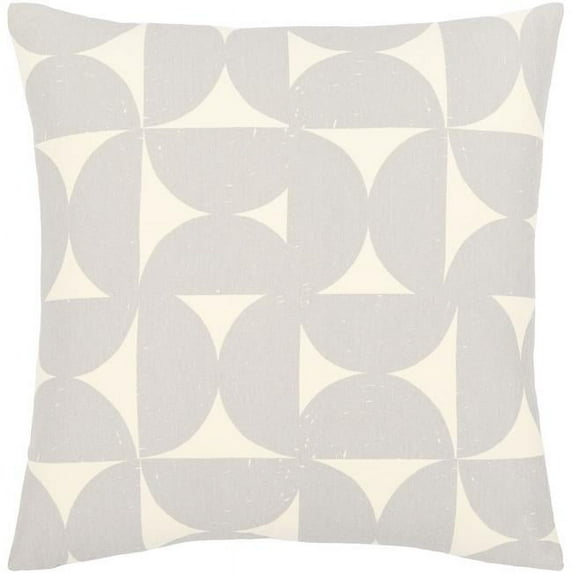 Surya Natur NTR-001 20x20" Square Cotton Pillow Kit in Medium Gray/Light Beige
