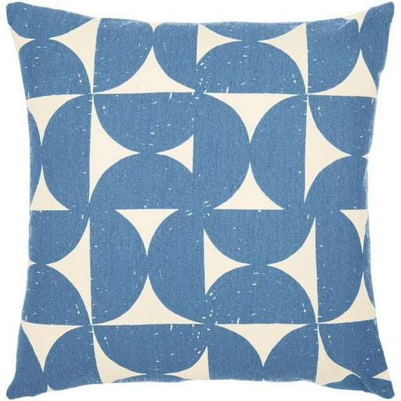 Surya Natur NTR-003 13x20" Lumbar Cotton Pillow Cover in Dark Blue/Light Beige
