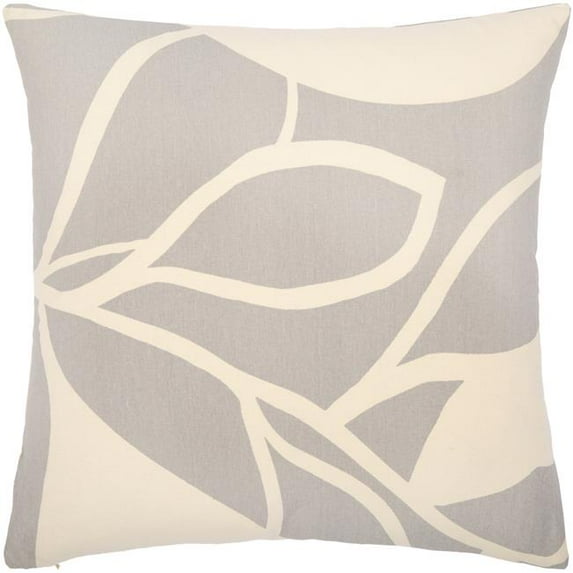 Surya Natur NTR-011 13x20" Lumbar Cotton Pillow Cover in Medium Gray/Light Beige