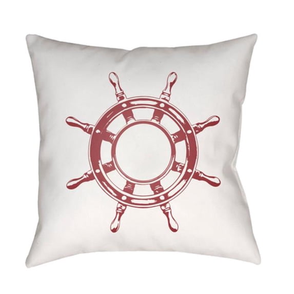 Surya Nautical II 18 x 18 x 4 in. Throw Pillow - Red - Medium