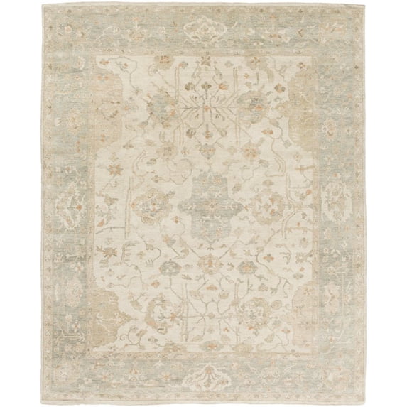 Surya Normandy NOY-8002 96 x 120" Rectangle Wool Rug in Tan/Light Sage/Brown