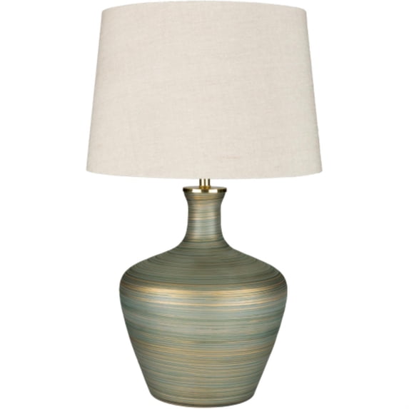 Surya Ollie Modern Table Lamp With Aqua And Ivory Finish OLL-001