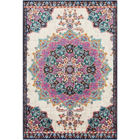 Paramount PAR-1112 7'10" x 11'2" Rug Fuchsia/Orange/Aqua/Lime/Teal/Blue/Cream