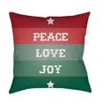 thumbnail image 1 of Surya  Peace Love Joy Medium Throw Pillow - Red - Green & White, 1 of 2