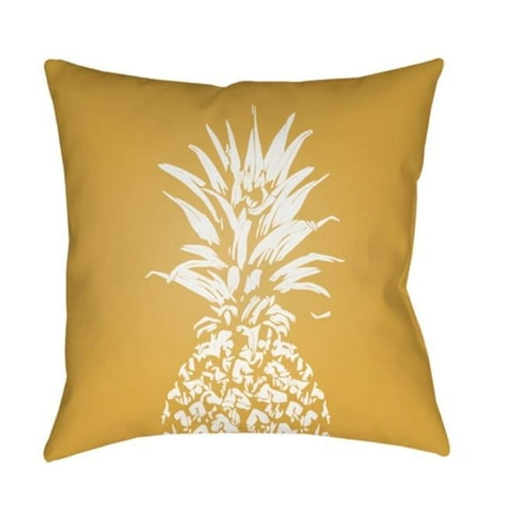 Surya Pineapple Square Throw Pillow - Yellow & White - 20 x 20 x 4 in.