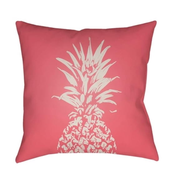 Surya Pineapple Square Throw Pillow - Pink & White - 20 x 20 x 4 in.