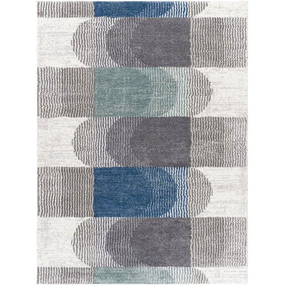 Surya Portofino PTF-2312 63x84" Rectangle Modern Fabric Rug in Gray/Charcoal