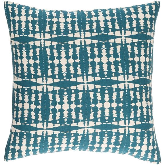 Surya RDW001-1818 Ridgewood Pillow Cover - Teal & Cream - 18 x 18 x 0.25 in.