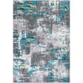 thumbnail image 1 of Surya Rafetus ETS-2304 24x35" Rectangle Modern Fabric Rug in Charcoal/Teal, 1 of 2