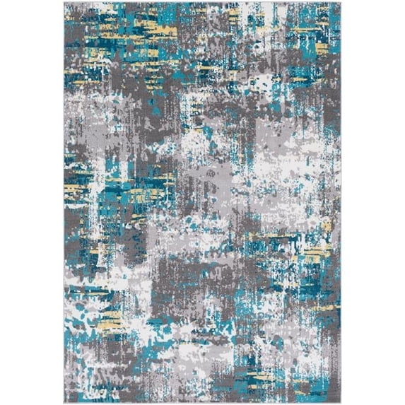 Surya Rafetus ETS-2304 24x35" Rectangle Modern Fabric Rug in Charcoal/Teal