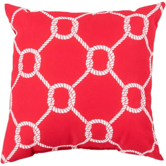Surya Rain Poly Fill 18" Square Pillow in Red