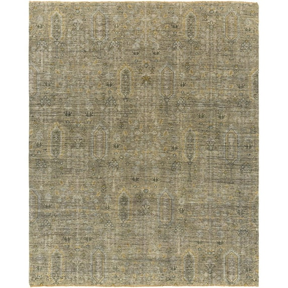 Surya Reign REG-2302 24x36" Rectangle Traditional Wool Rug in Black/Light Olive