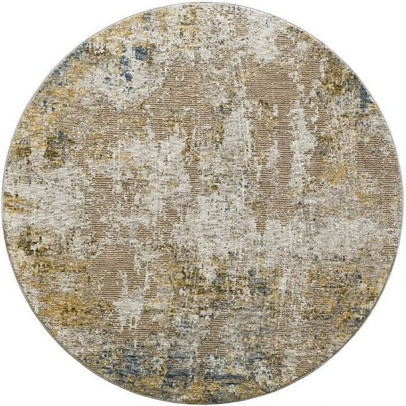 Surya Reina 79x79" Modern Polyester Rug in Cream/Light Gray/Tan/Denim