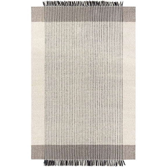 Surya Reliance RLI-2300 96x120" Rectangle Modern Wool Area Rug in Cream/Black