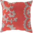 thumbnail image 1 of Surya  20 x 20 x 4 in. Rain Contemporary Square Throw Pillow - Bright Orange & Beige, 1 of 2