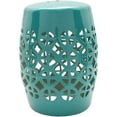 thumbnail image 1 of Surya Ridgeway Modern Ceramic and Porcelain Garden Stool in Aqua Blue, 1 of 3