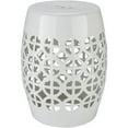 thumbnail image 1 of Surya Ridgeway Modern Ceramic and Porcelain Garden Stool in White, 1 of 3