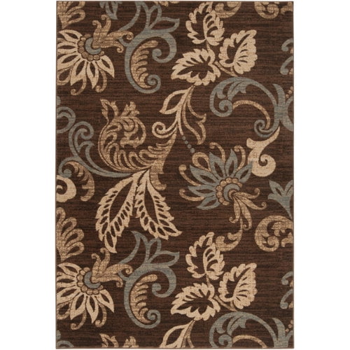 Surya Riley RLY-5022 47x63" Rectangle Fabric Rug in Dark Brown/Medium Gray